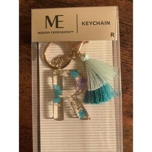 Modern Expressions "R" Monogram Keychain with Tassels New